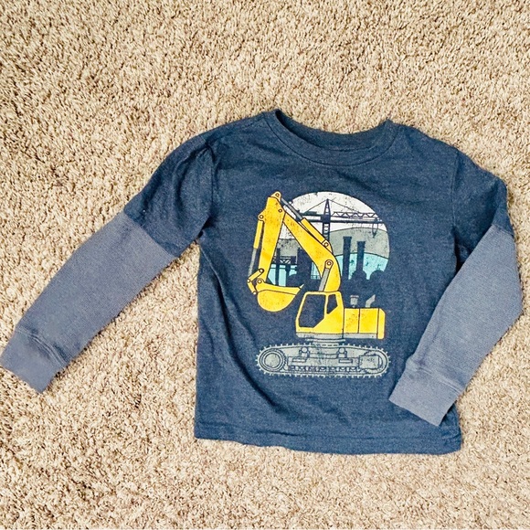 Kids Construction Graphic Long Sleeve Shirt I Size 5 I Jumping Beans - Picture 2 of 5